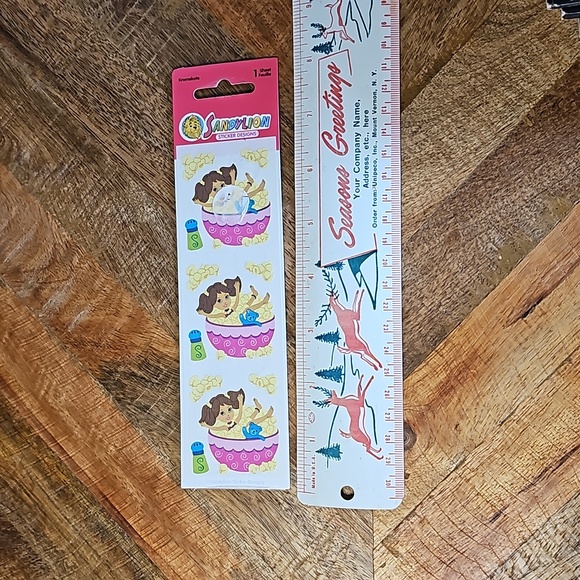 Vintage SandyLion popcorn girl stickers sealed Kromekote - Picture 5 of 6